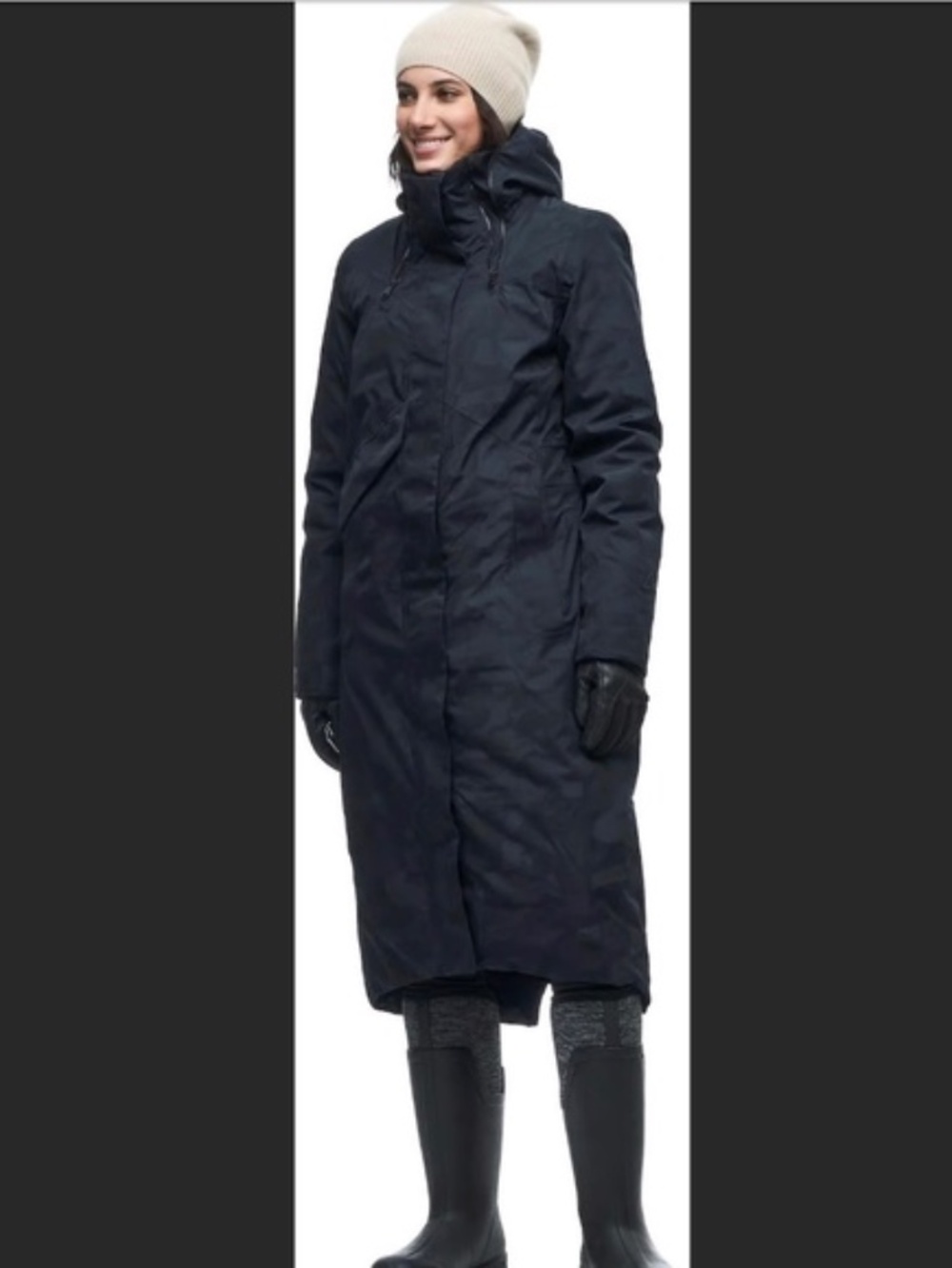 M/L, long mocha waterproof puffer coat/jacket, Indyeva